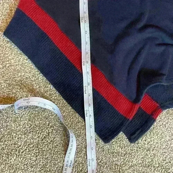 Who What Wear Asymmetrical Sweatshirt Dress Navy Blue with Red Stripe. Size med - Picture 8 of 9